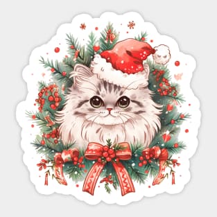 Christmas Persian Cat Sticker